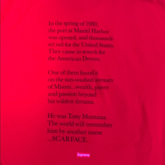 Supreme Scarface Split Tee (Red) - Picture 2 of 4